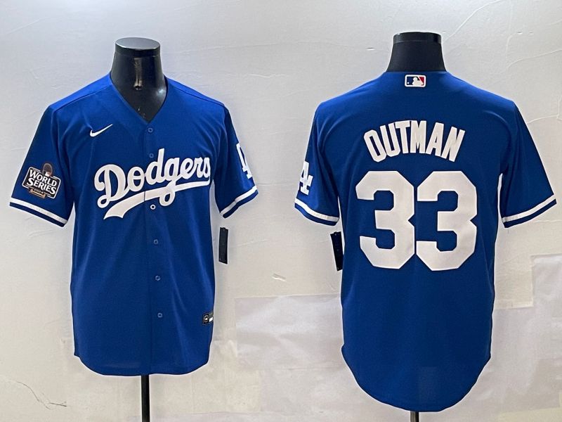 Men Los Angeles Dodgers #33 Outman Blue Game 2025 Nike MLB Jersey style 1->los angeles dodgers->MLB Jersey